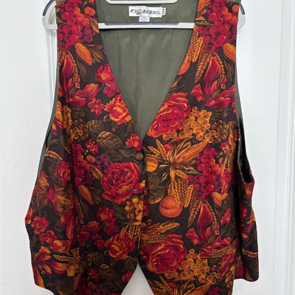 JH Collectibles Jackets & Blazers - JH Collectibles Floral Vest - Red and Orange